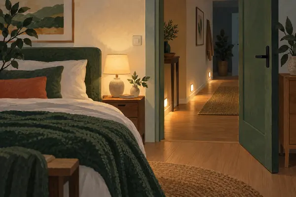 La nuit, comment éclairer le trajet depuis le lit ?